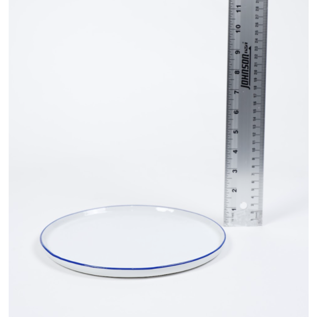 White Blue Rim Plate M (6)